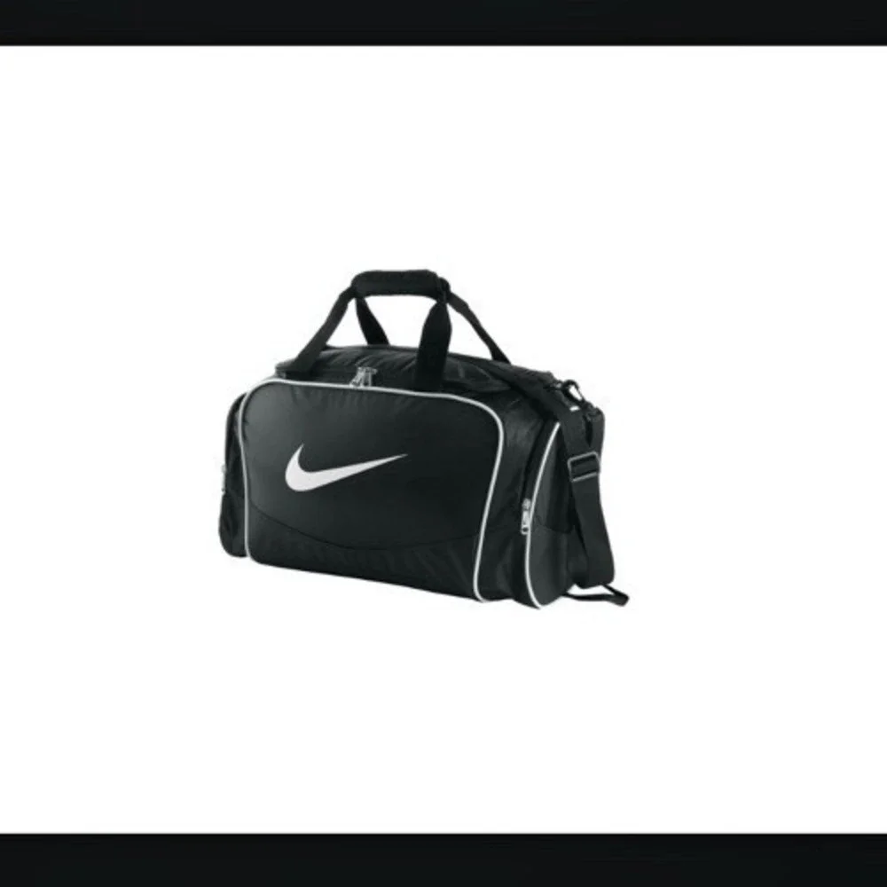 Nike Brasilia Small Duffel Bag Black White Swoosh Gym Training Travel Bag